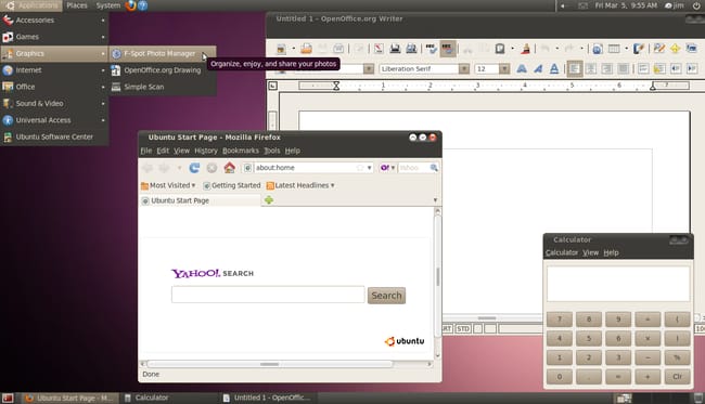 Ubuntu Ambiance theme with file manager open