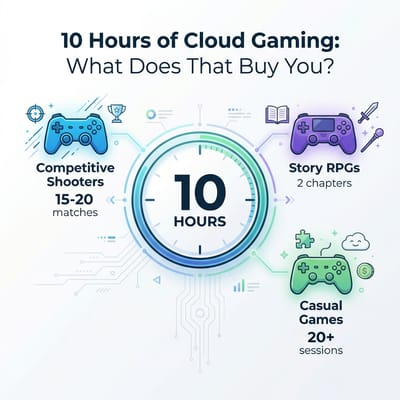 What 10 hours of monthly cloud gaming looks like across different game types
