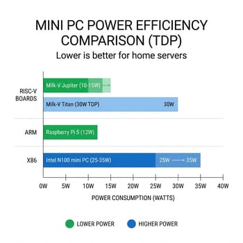 Power consumption comparison: RISC-V vs ARM vs x86 mini PCs