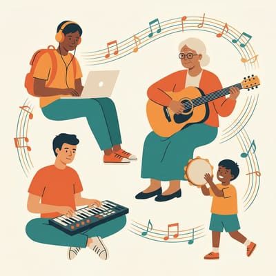 Students and hobbyists making music on Chromebooks