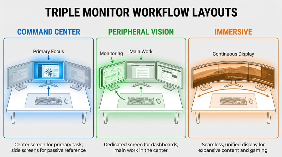 3 Screen Layout Triple Monitor Mini PC Setup: Complete Guide | Starry Hope