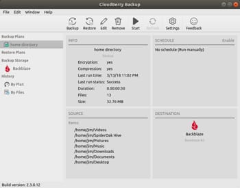 CloudBerry Backup on Ubuntu 18.04