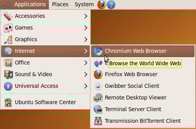 Chromium in Ubuntu Applications menu
